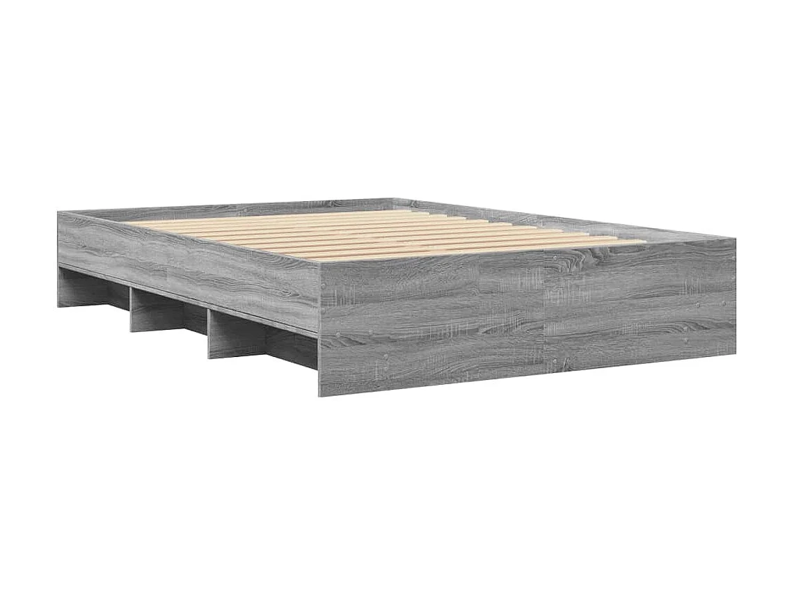 Struttura letto senza materasso sonoma grigio 140x190 cm