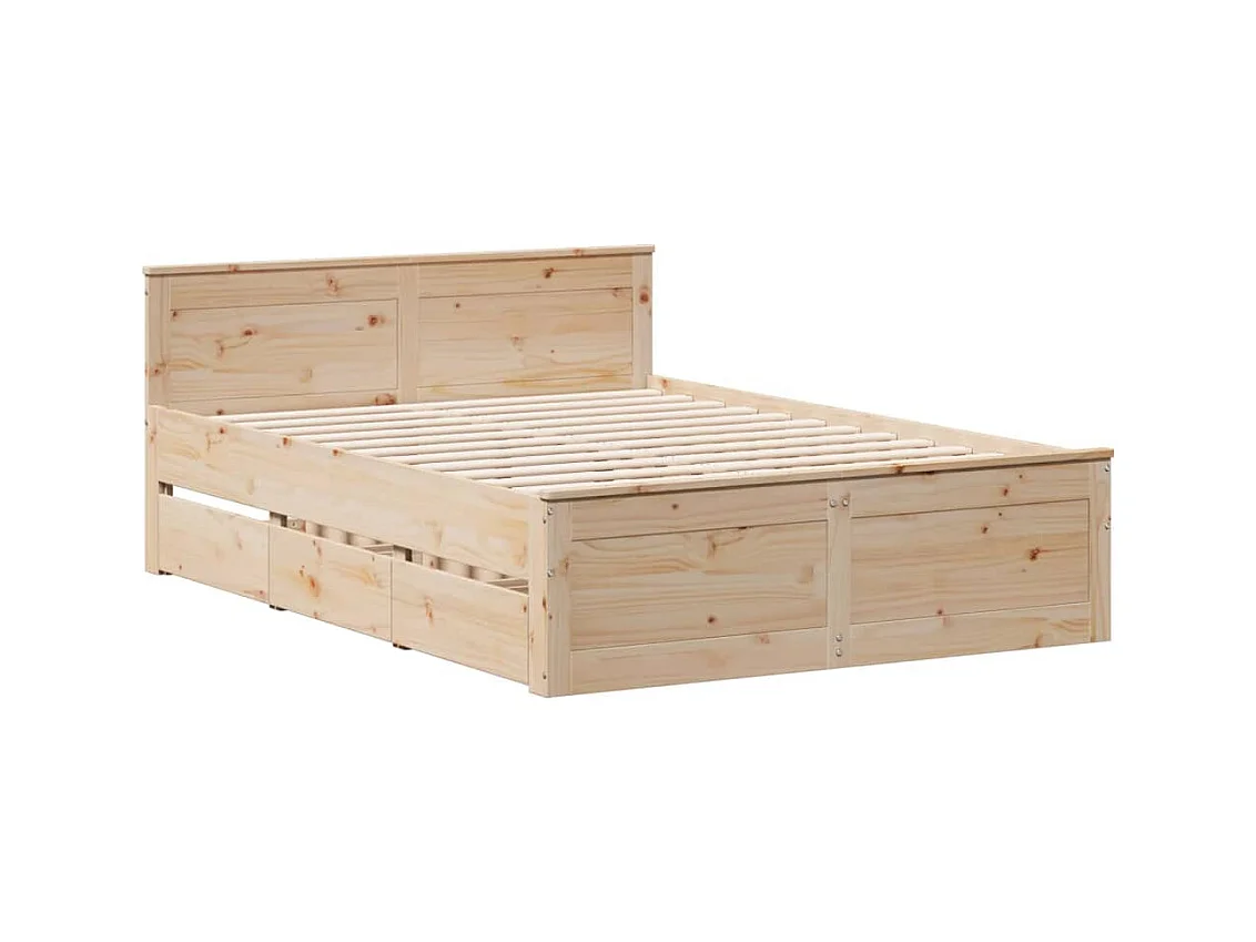 Bedframe zonder matras met hoofdbord 160x200cm massief grenen