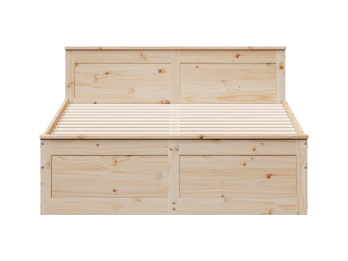 Bedframe zonder matras met hoofdbord 160x200cm massief grenen