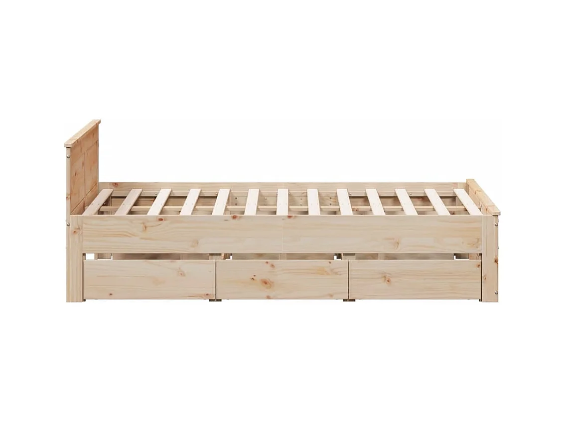 Bedframe zonder matras met hoofdbord 160x200cm massief grenen