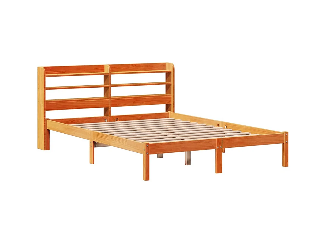 Struttura letto e testiera senza materasso cera marrone 120x200 cm