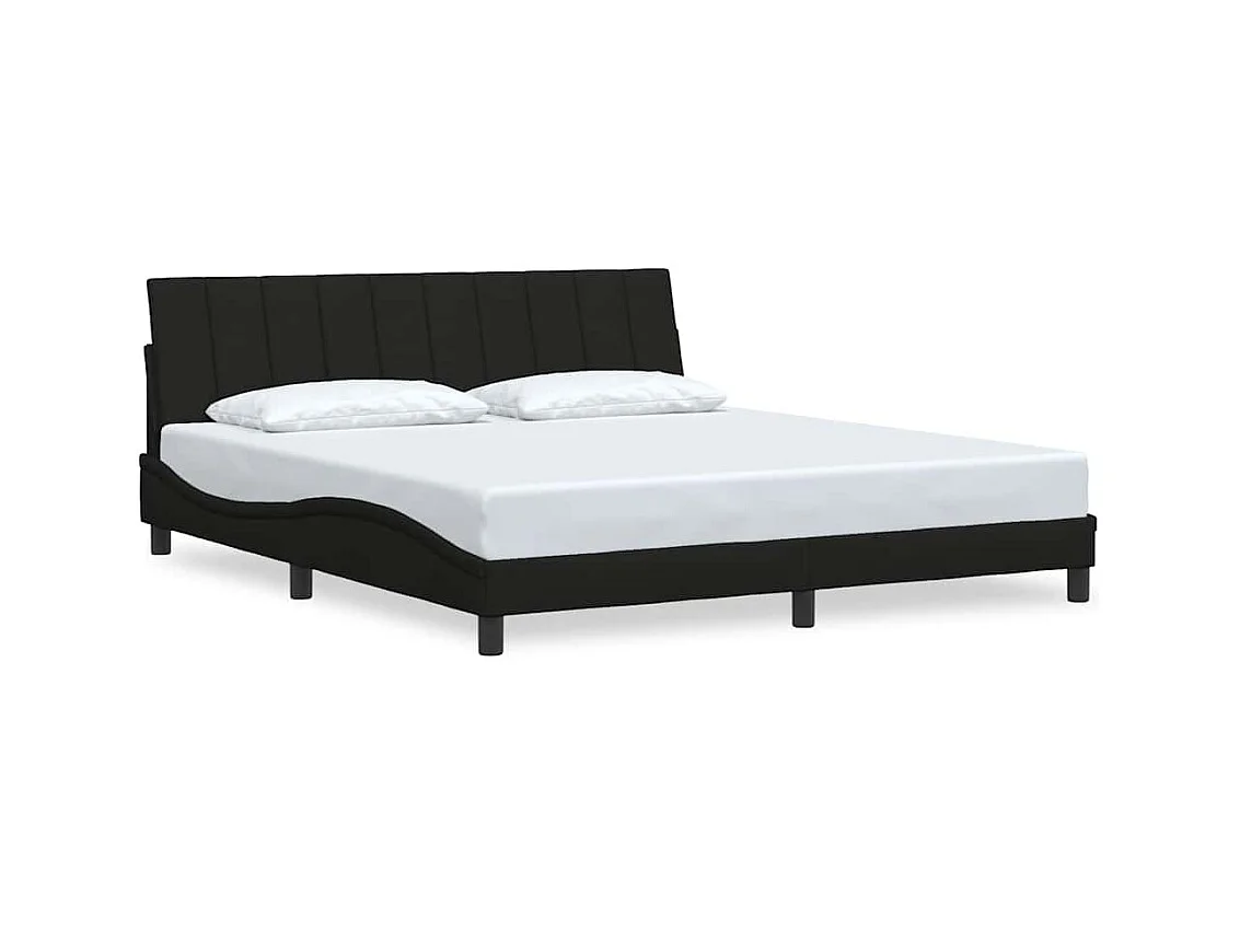 Struttura letto senza materasso tessuto nero 180x200 cm