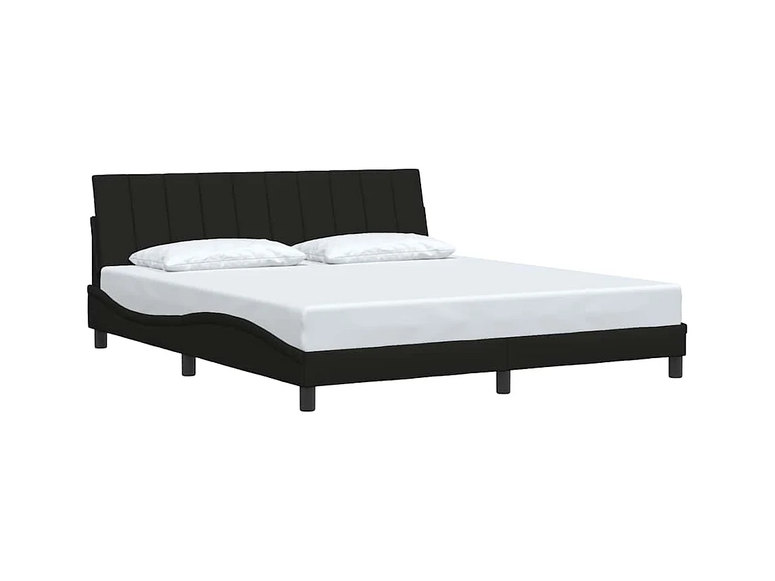 Struttura letto senza materasso tessuto nero 180x200 cm