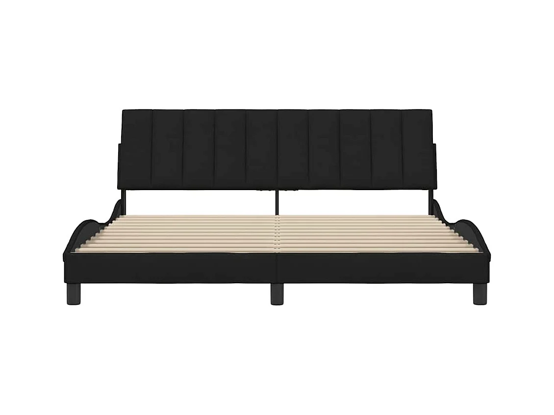 Struttura letto senza materasso tessuto nero 180x200 cm