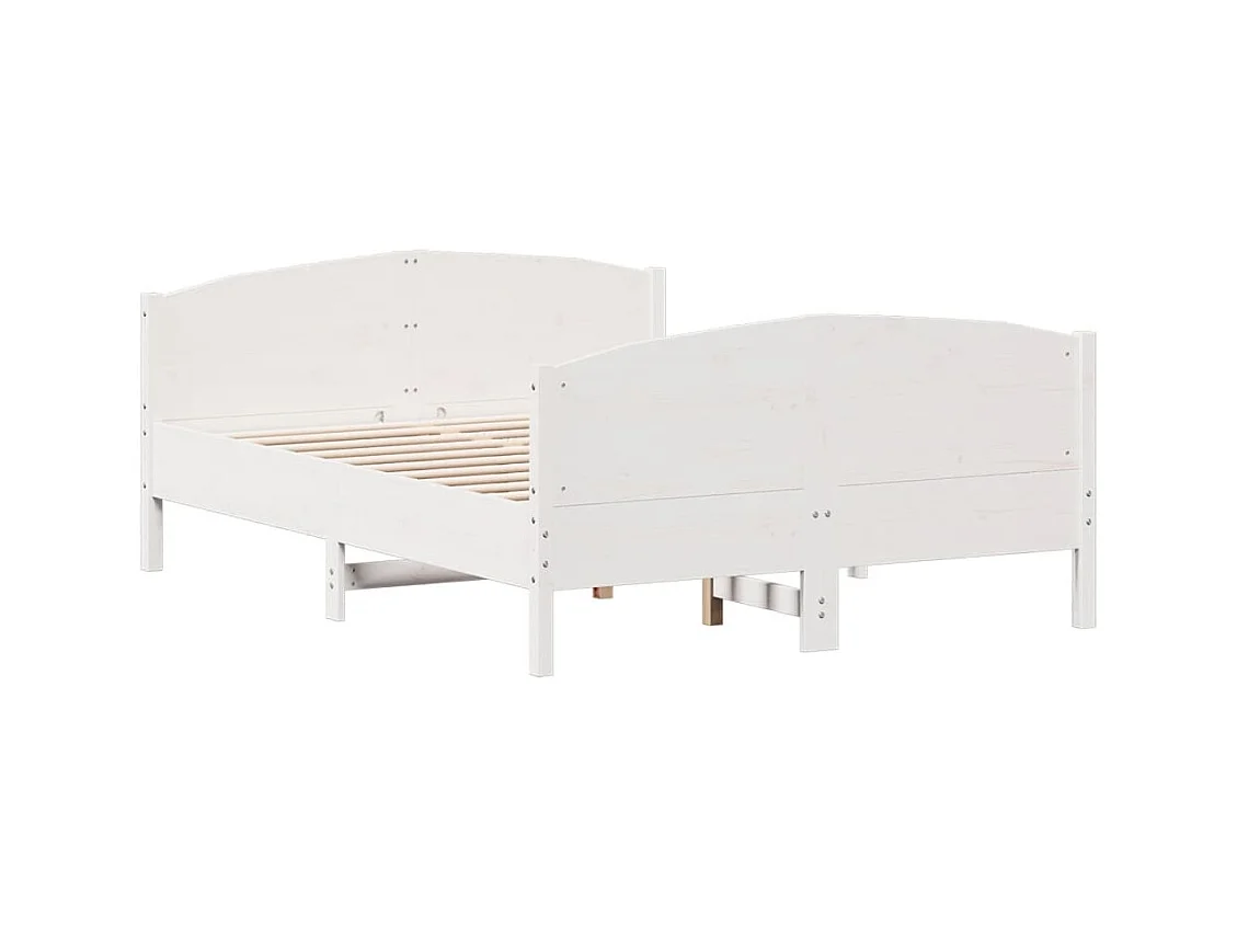 Estructura de cama sin colchón blanca 150x200 cm madera maciza de pino