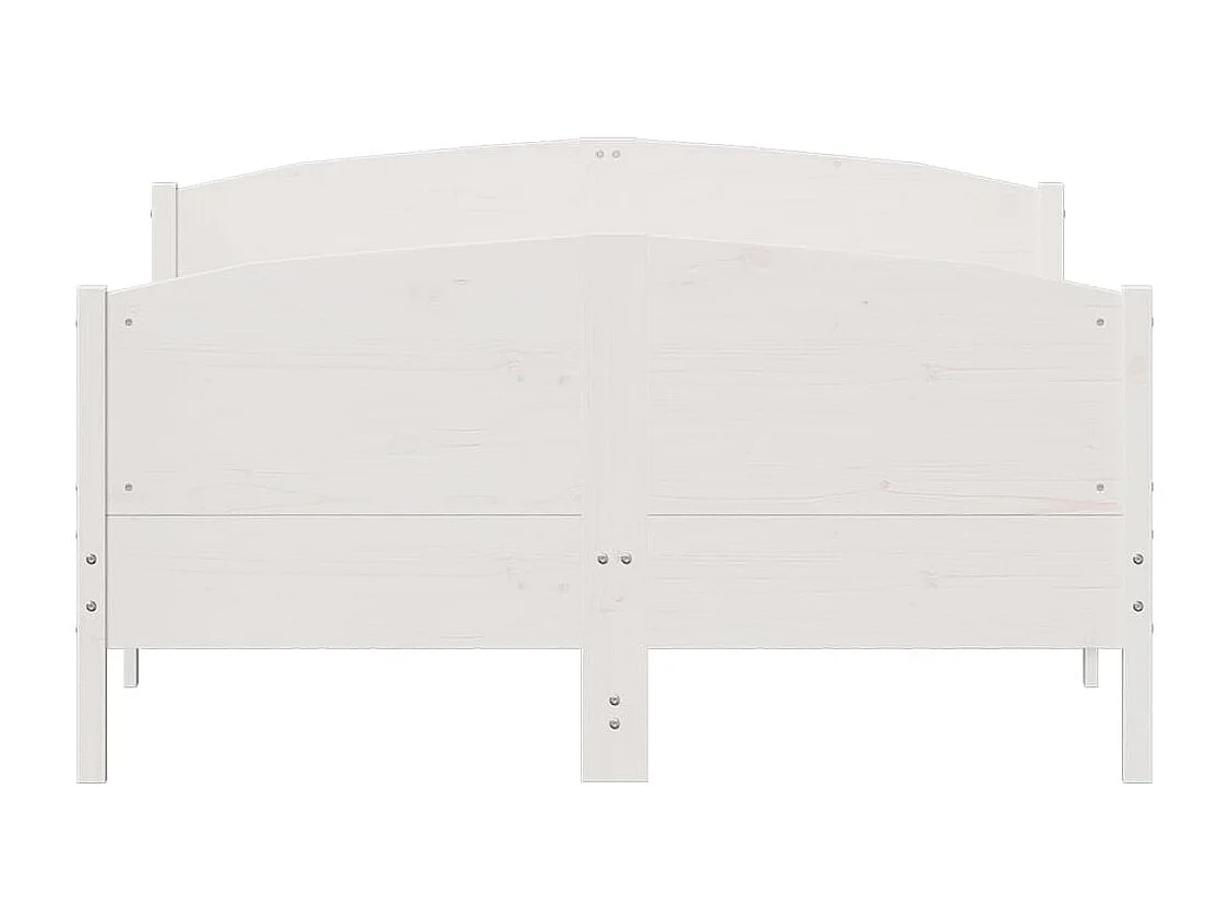 Estructura de cama sin colchón blanca 150x200 cm madera maciza de pino