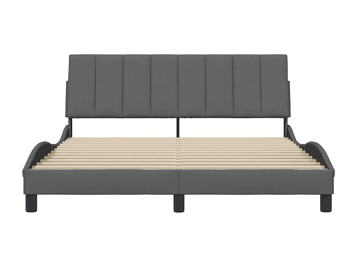 Struttura letto senza materasso tessuto grigio scuro 160x200 cm