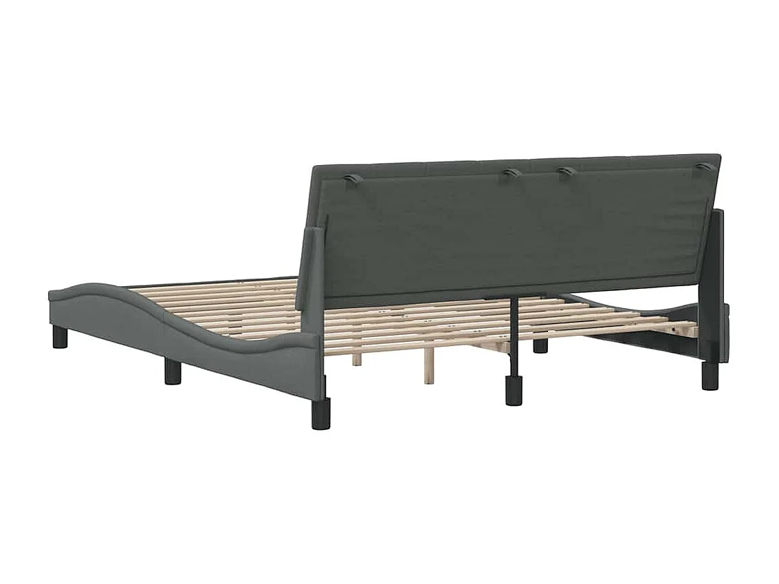 Struttura letto senza materasso tessuto grigio scuro 160x200 cm