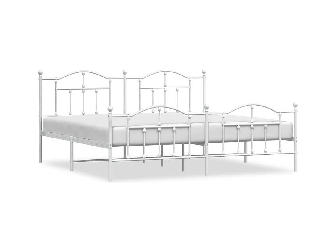 Metalen bedframe zonder matras en voeteneinde wit 200x200 cm