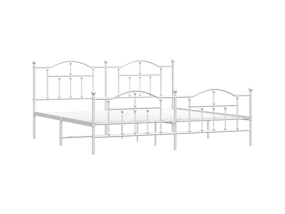 Metalen bedframe zonder matras en voeteneinde wit 200x200 cm