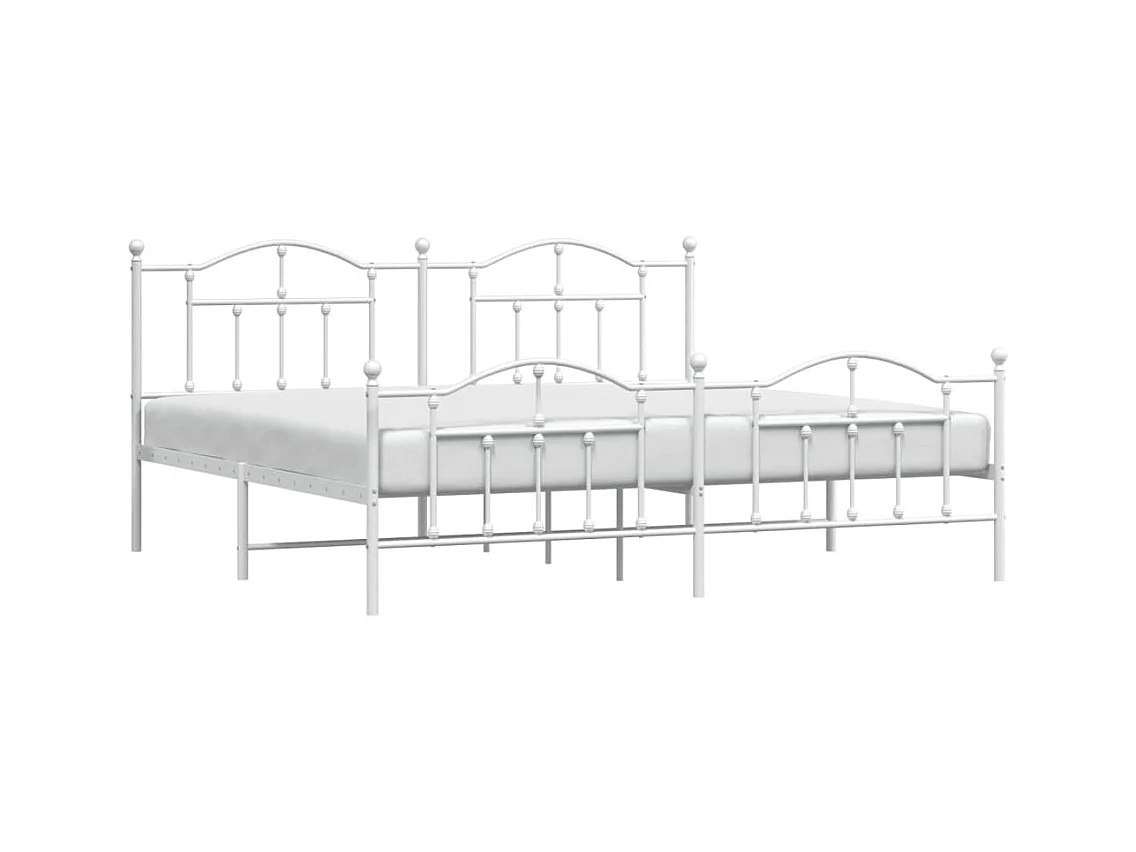 Metalen bedframe zonder matras en voeteneinde wit 200x200 cm
