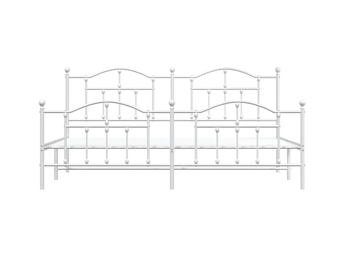 Metalen bedframe zonder matras en voeteneinde wit 200x200 cm