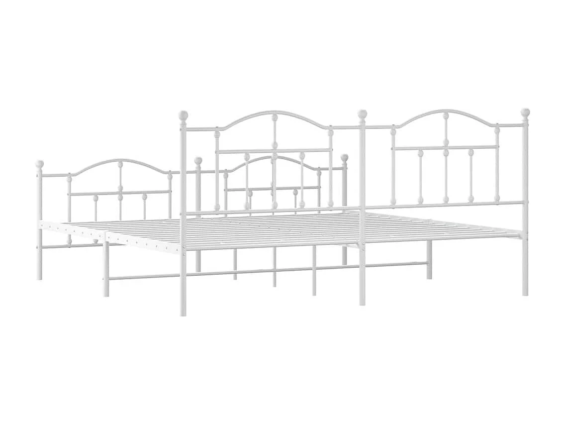 Metalen bedframe zonder matras en voeteneinde wit 200x200 cm