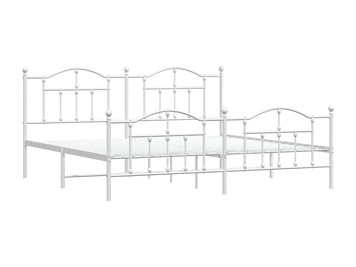 Estructura de cama de metal sin colchón ni piecero blanco 200x200 cm
