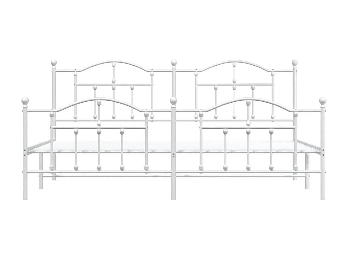 Estructura de cama de metal sin colchón ni piecero blanco 200x200 cm