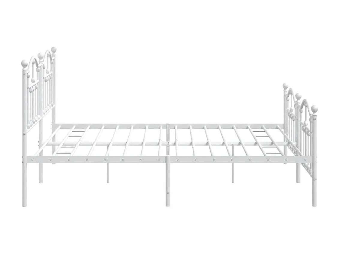 Estructura de cama de metal sin colchón ni piecero blanco 200x200 cm