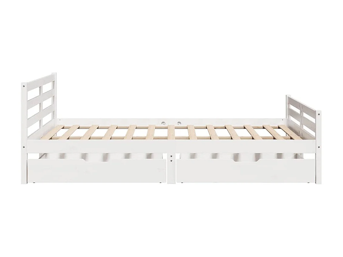Cadre de lit sans matelas blanc 135x190 cm bois de pin massif