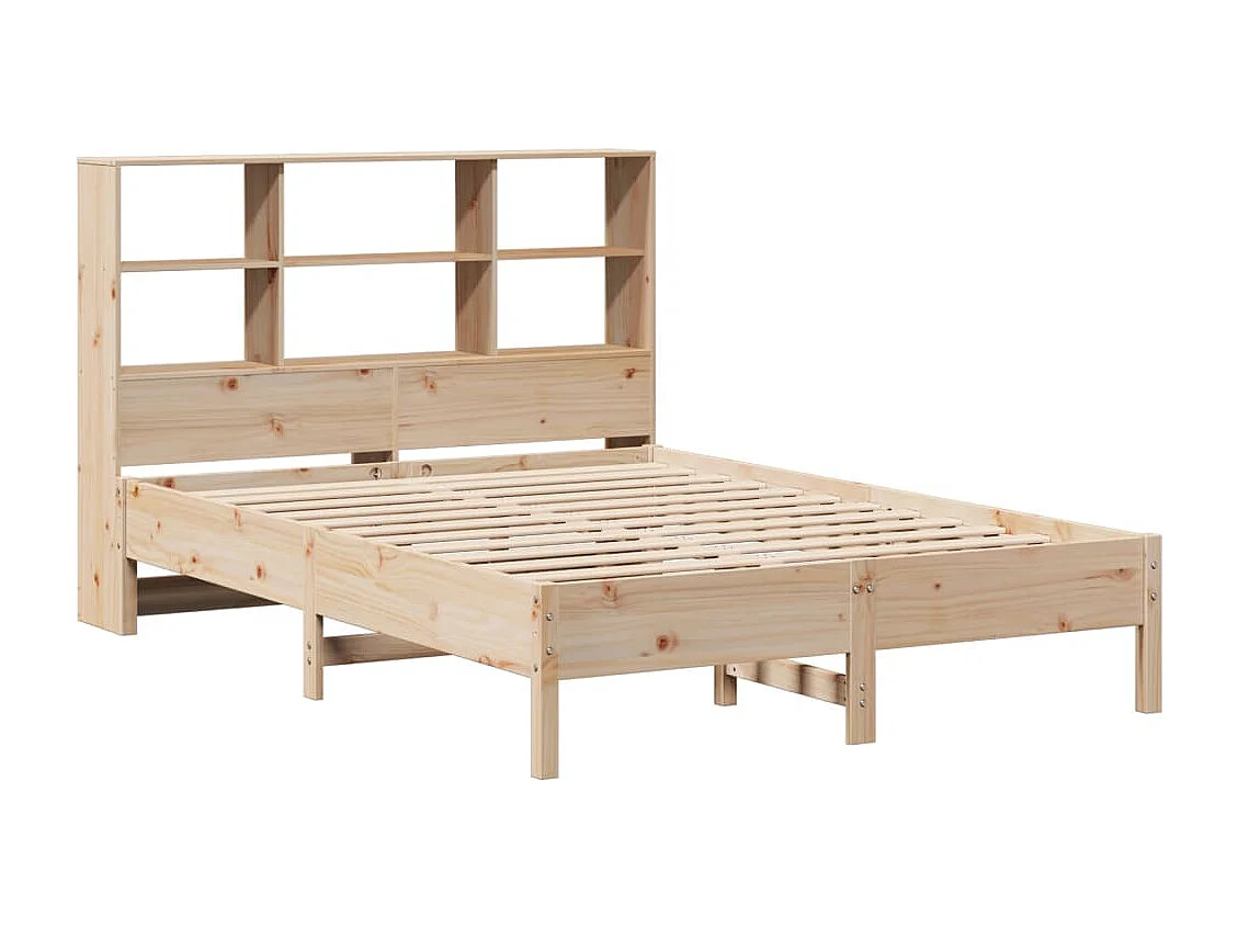 Letto a libreria senza materasso 160x200 cm in legno massello di pino