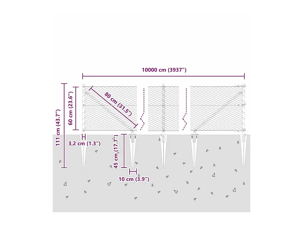 Lattenbodem met matras Blauw 80x200 cm Stof