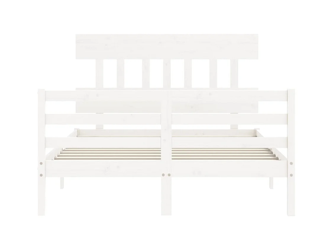 Struttura letto in legno massello bianco senza materasso