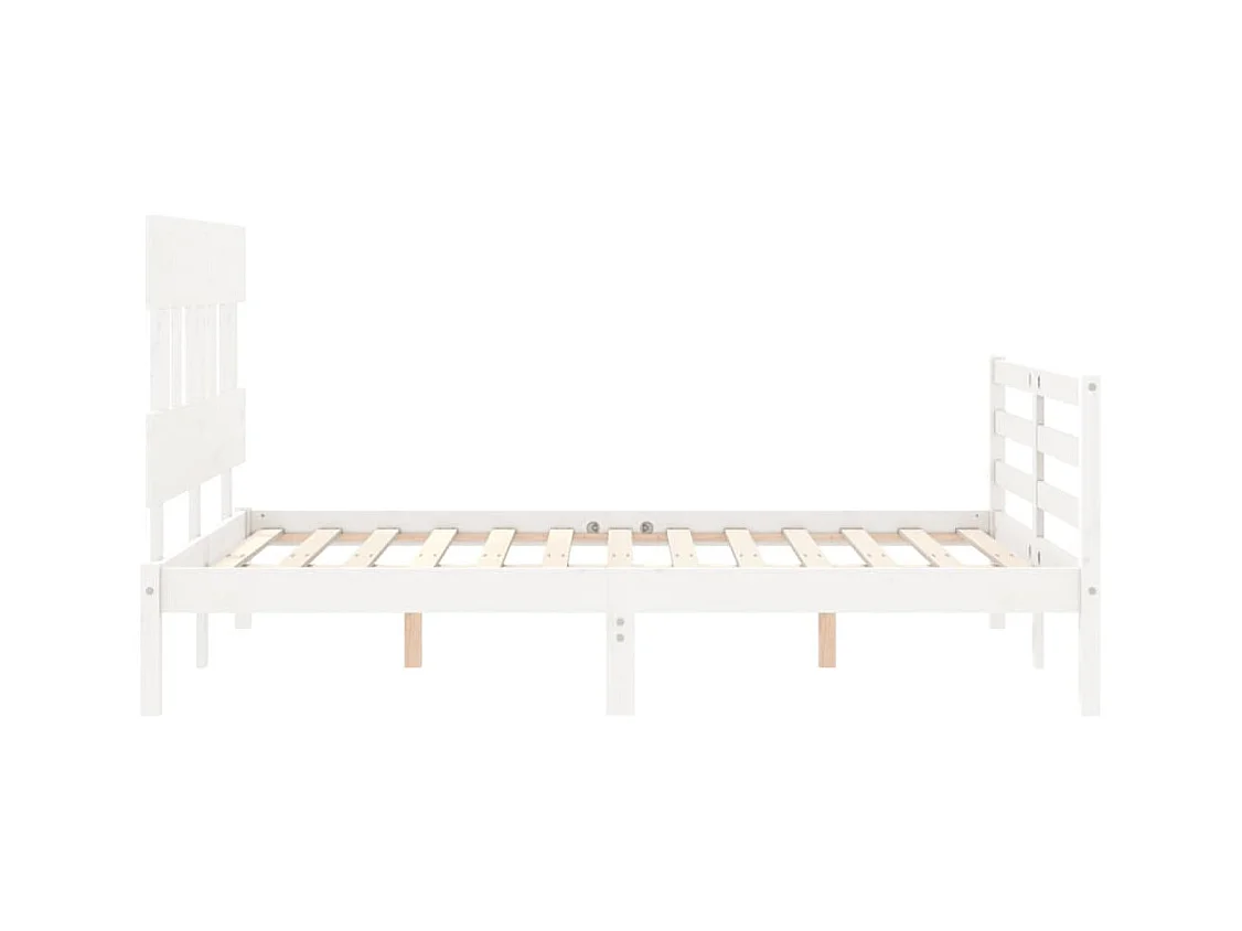 Struttura letto in legno massello bianco senza materasso