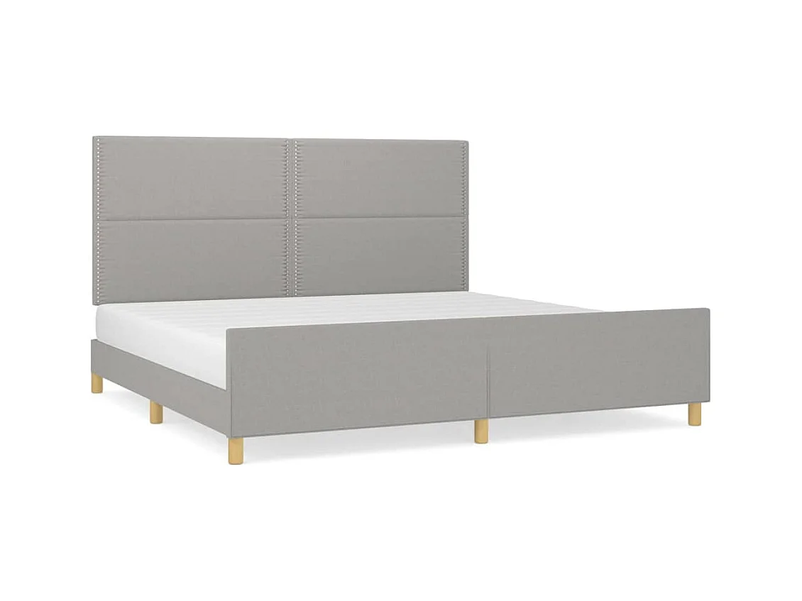 Struttura letto senza materasso tessuto grigio chiaro 200x200 cm