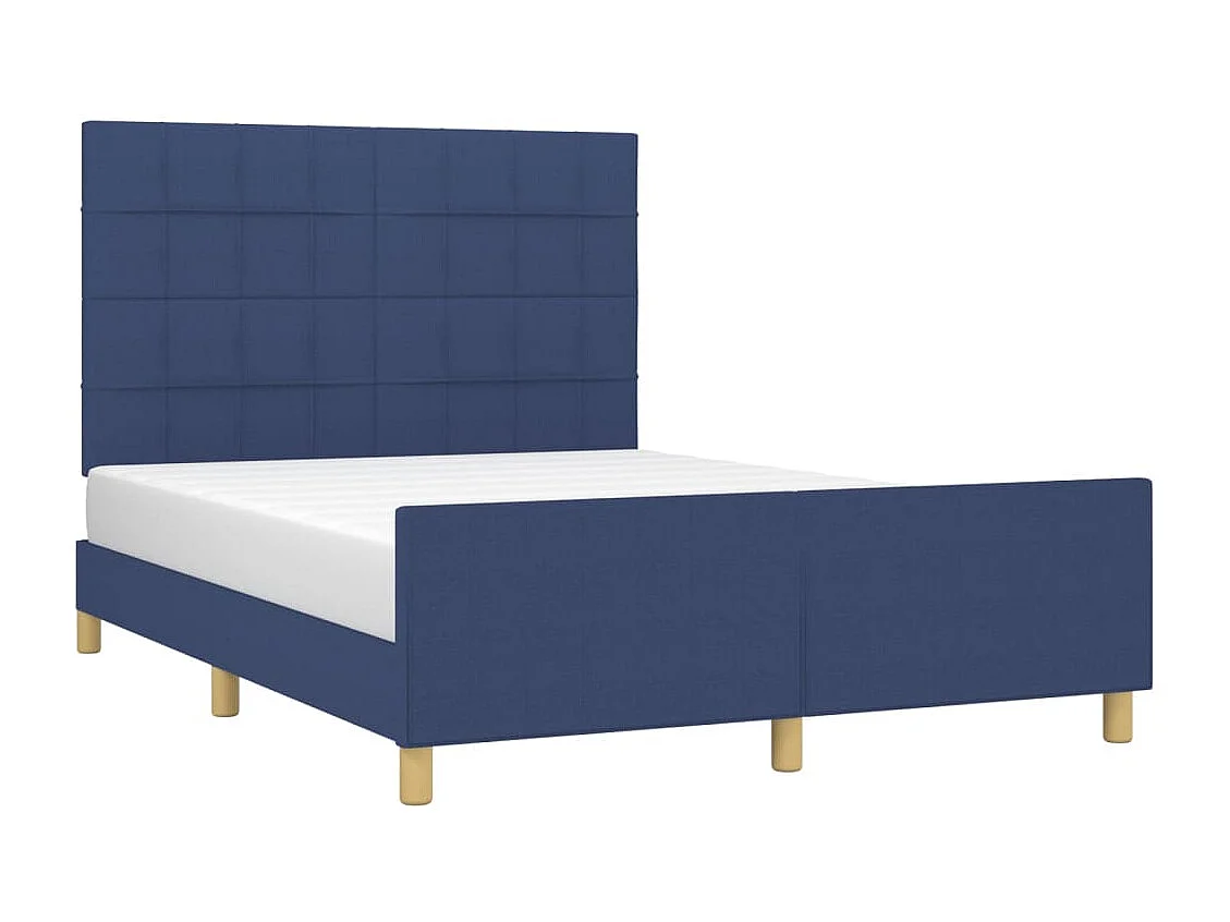 Struttura letto senza materasso tessuto blu 140x190 cm