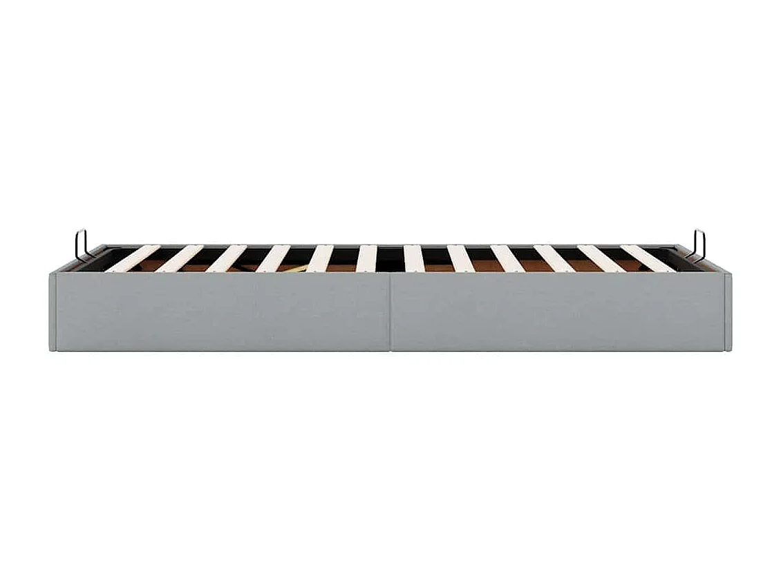 Ottomaanse bedframe zonder matras lichtgrijs 90x200 cm stof