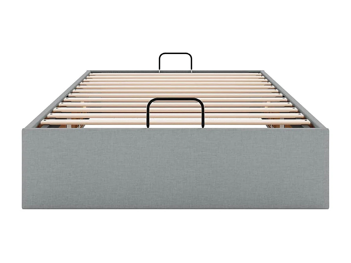 Ottomaanse bedframe zonder matras lichtgrijs 90x200 cm stof