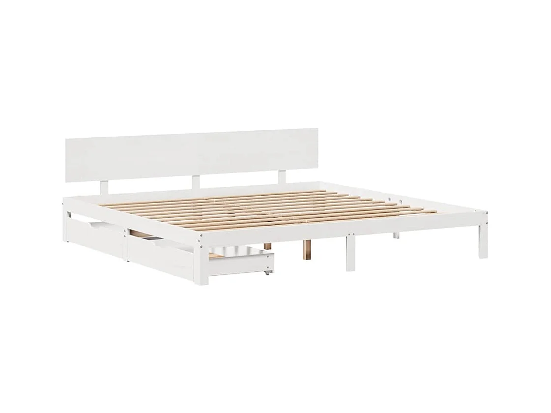 Struttura letto con cassetti senza materasso bianco 180x200 cm