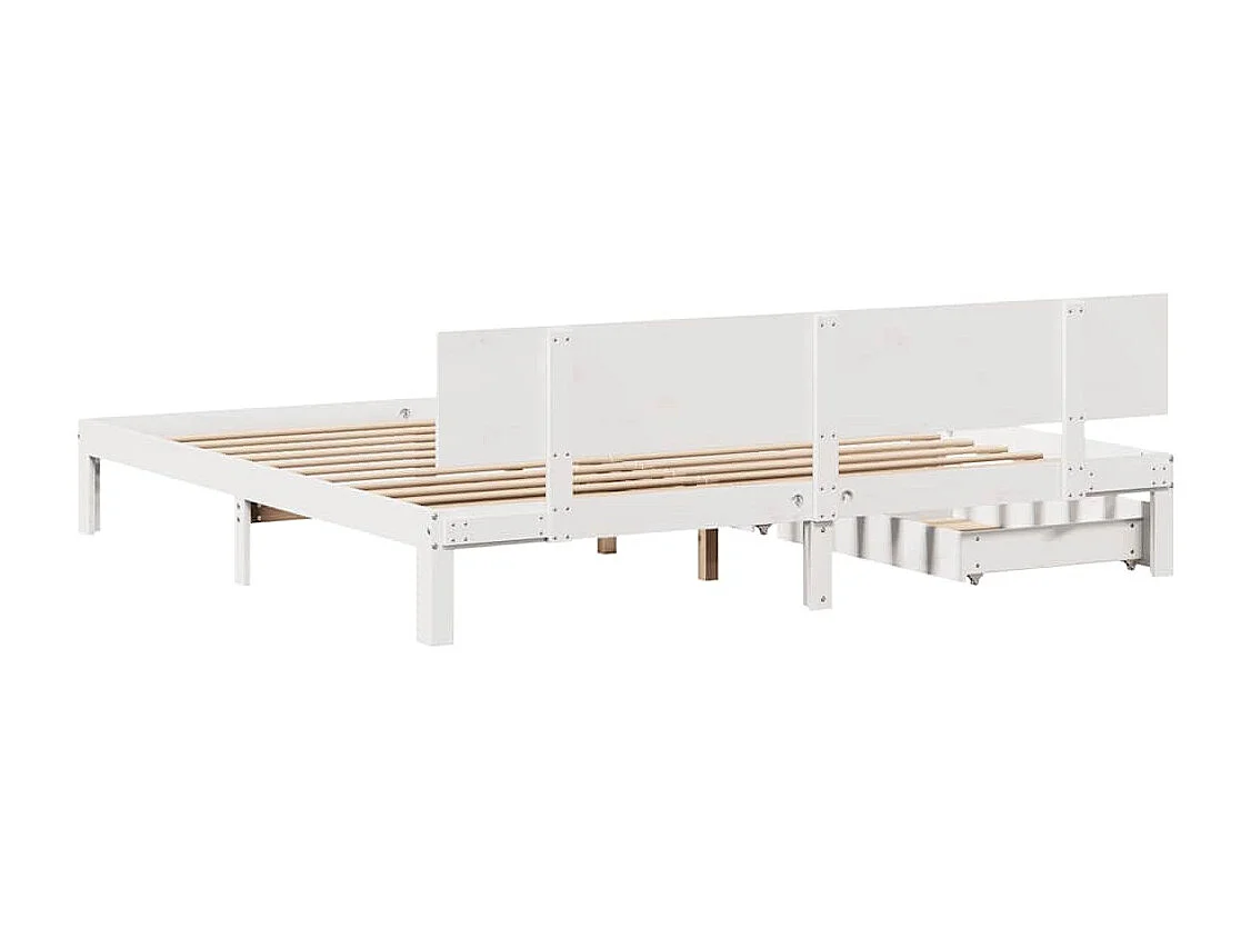 Struttura letto con cassetti senza materasso bianco 180x200 cm