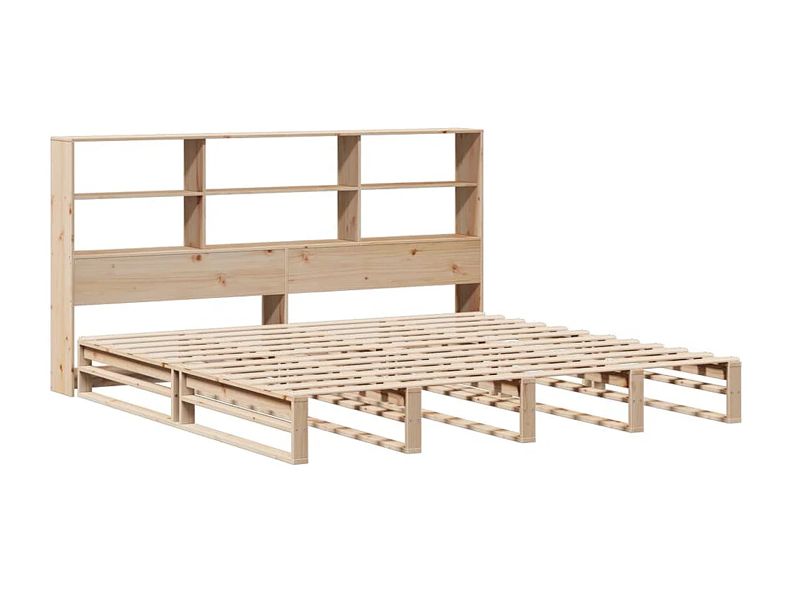 Letto a libreria senza materasso 180x200 cm in legno massello