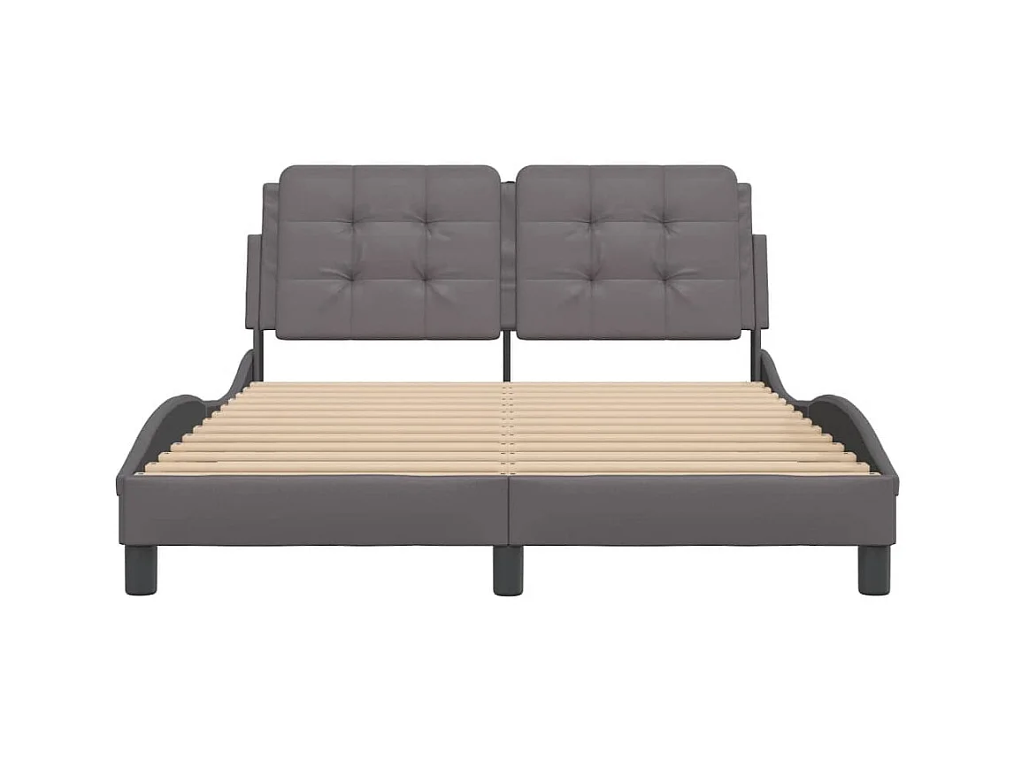 Struttura letto con LED senza materasso grigio 140x190 cm