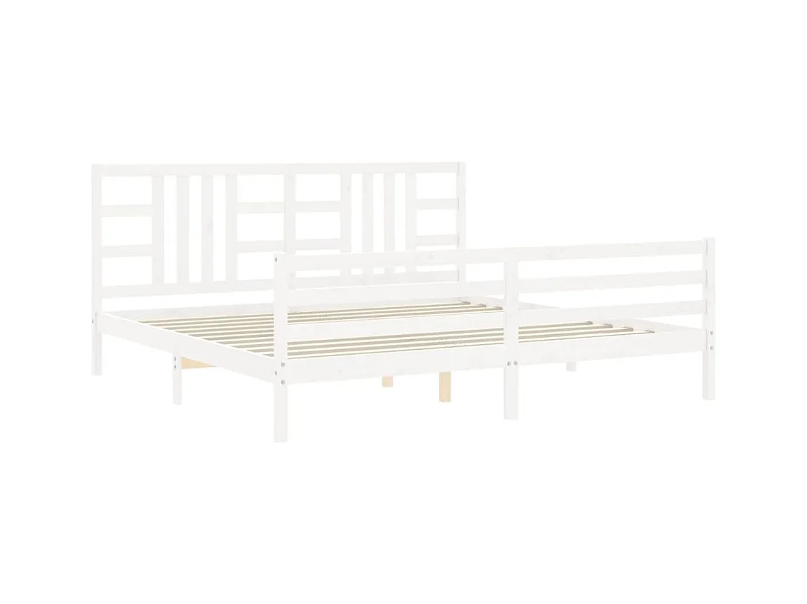 Struttura letto senza materasso bianco 200x200 cm in legno massello