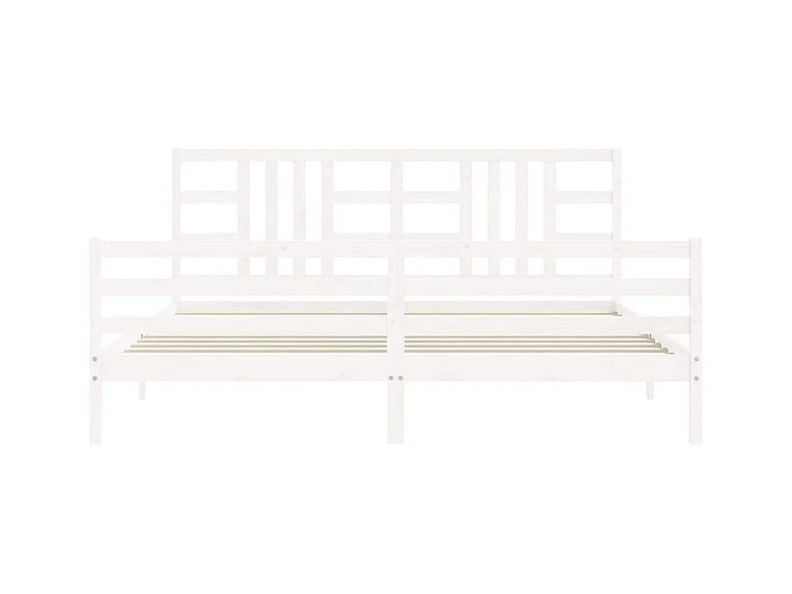 Struttura letto senza materasso bianco 200x200 cm in legno massello