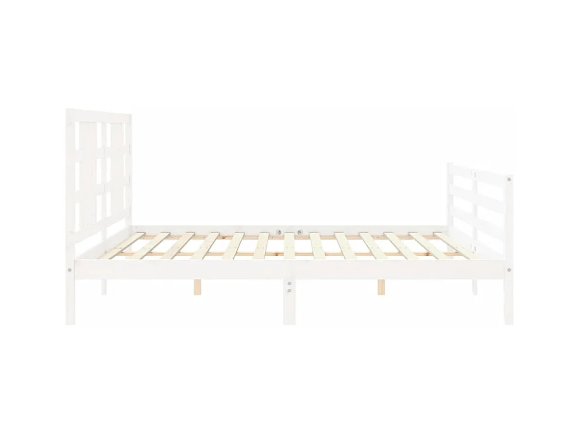Struttura letto senza materasso bianco 200x200 cm in legno massello