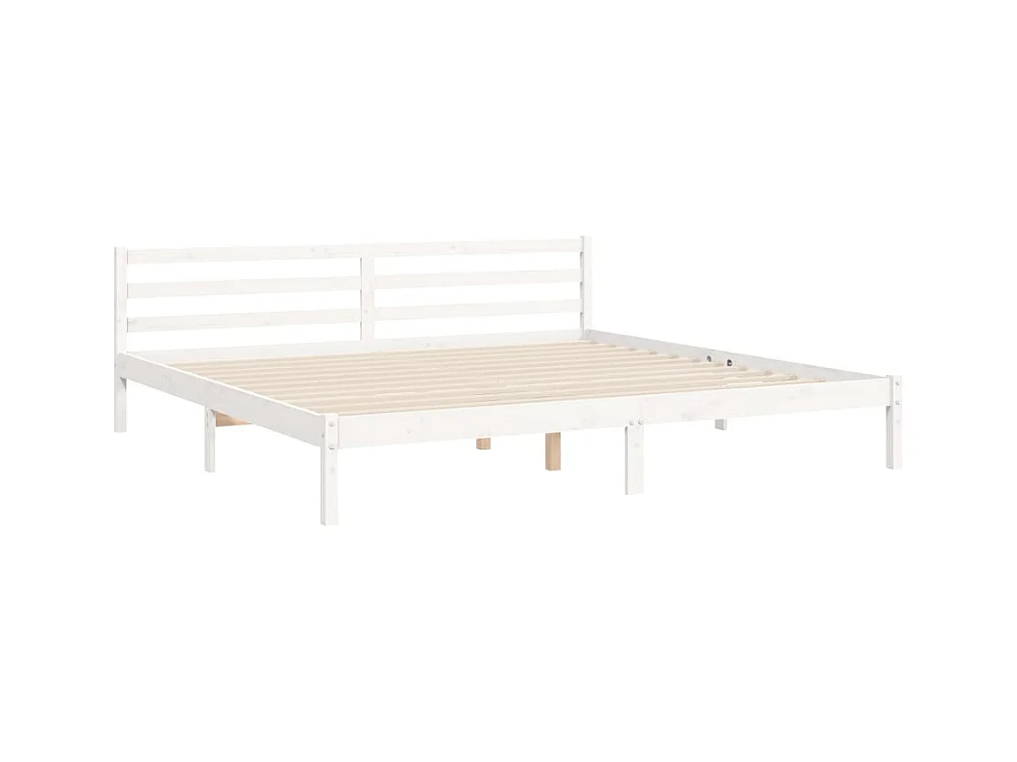 Struttura letto senza materasso bianco 200x200 cm in legno massello