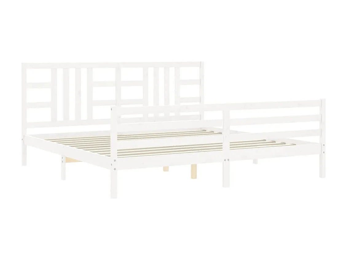 Cadre de lit sans matelas blanc 200x200 cm bois massif