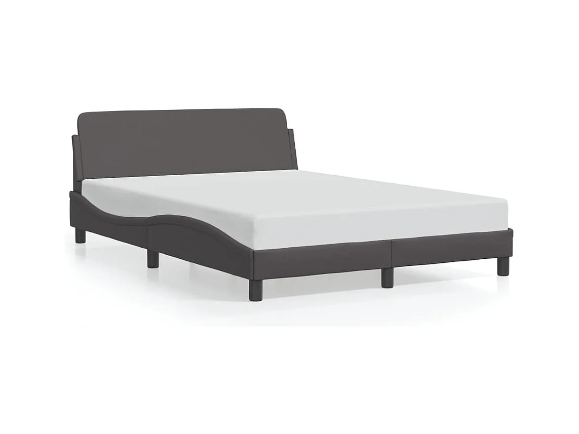 Cadre de lit sans matelas gris 140x200 cm similicuir