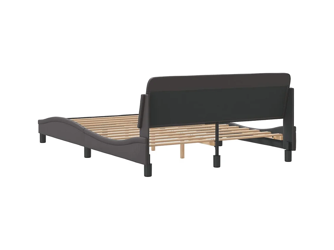 Cadre de lit sans matelas gris 140x200 cm similicuir