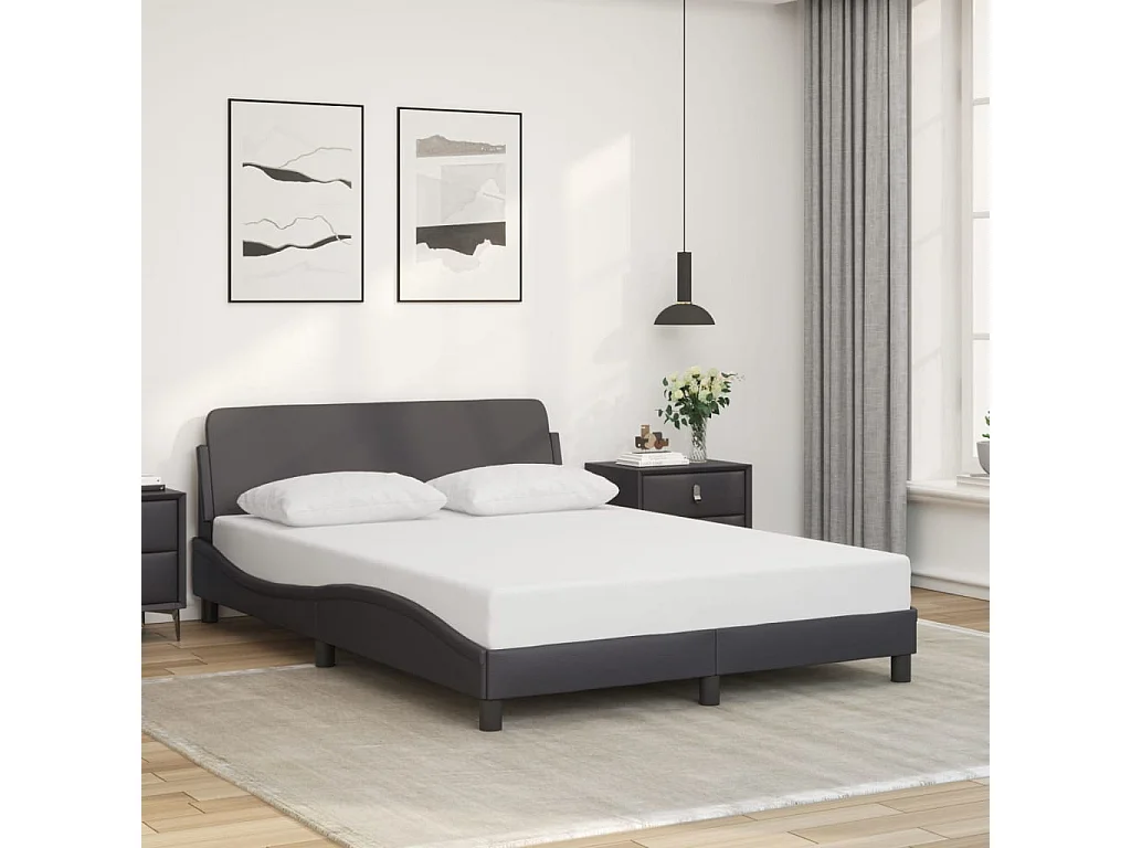 Struttura letto senza materasso grigio 140x200 cm similpelle