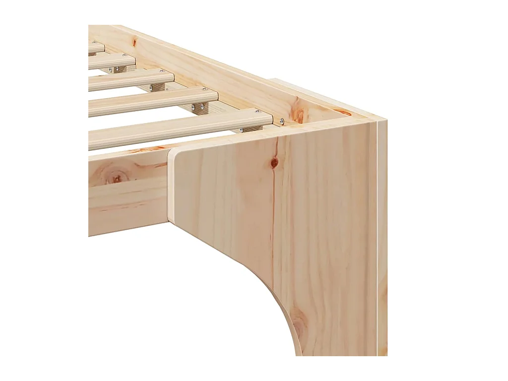 Verhoogd bedframe bruin 140 x 200 cm massief grenenhout