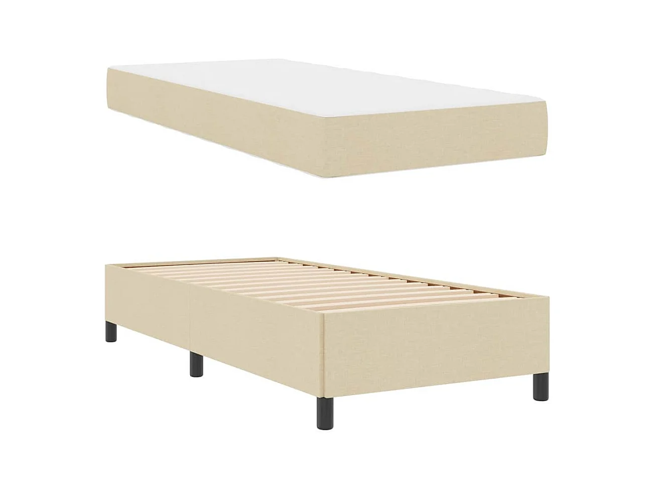 Crème en zwart boxspringbed 80 x 200 cm