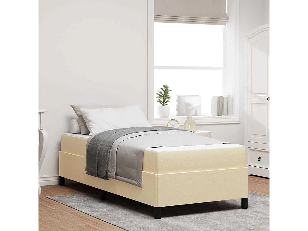 Creme und schwarzes Boxspringbett 80 x 200 cm