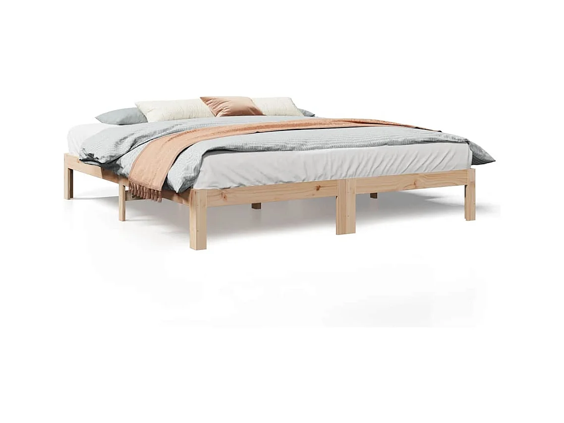 Cadre de lit sans matelas 160x200 cm bois massif de pin