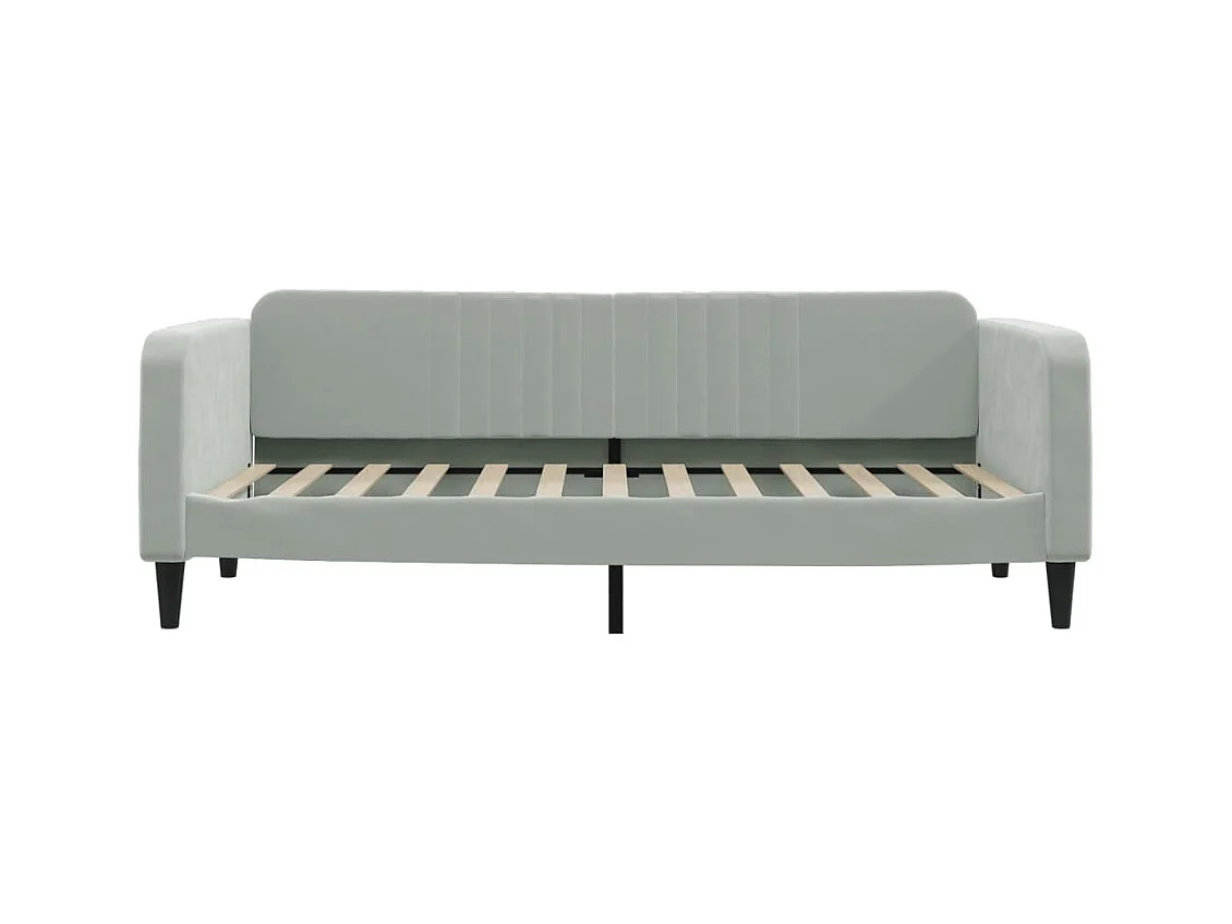 Lit de repos sans matelas gris clair 90x200 cm velours