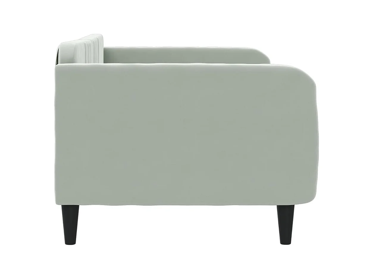 Lit de repos sans matelas gris clair 90x200 cm velours