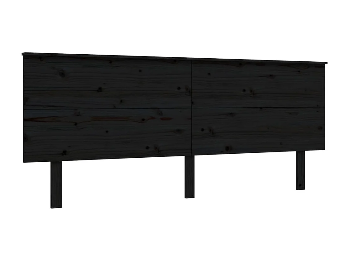 Struttura letto senza materasso nero 200x200 cm in legno massello di pino