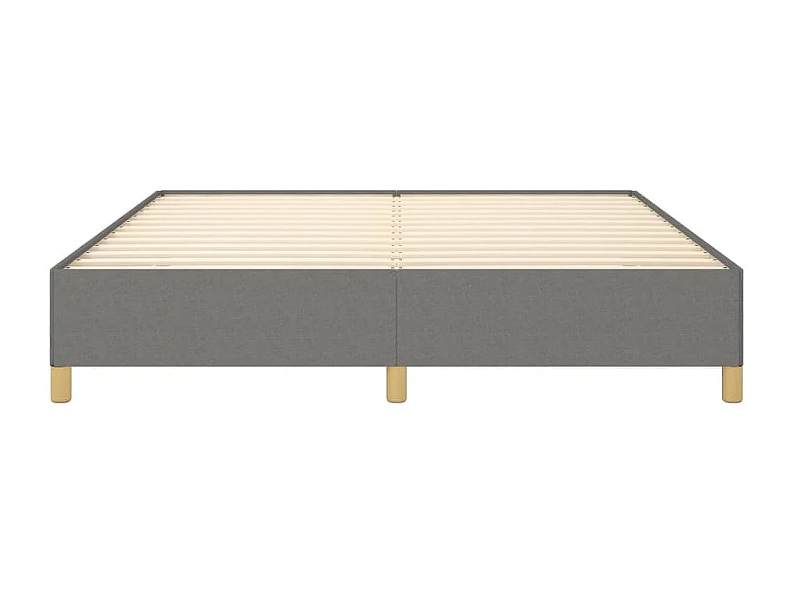 Cadre de lit sans matelas gris foncé 160x200 cm tissu