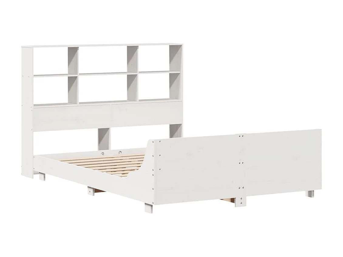 Cadre de lit sans matelas blanc 120x200 cm bois de pin massif